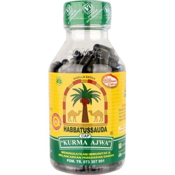 

Habbatusauda Cap Kurma Ajwa 210 kapsul Habbat Jinten Hitam Ajwa 210