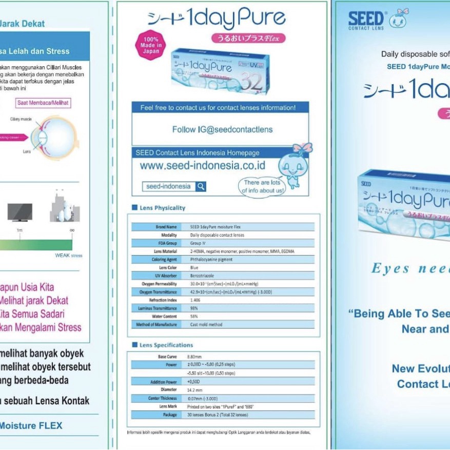 Softlens Bening Harian Seed 1 day Pure Flex Anti Fatigue