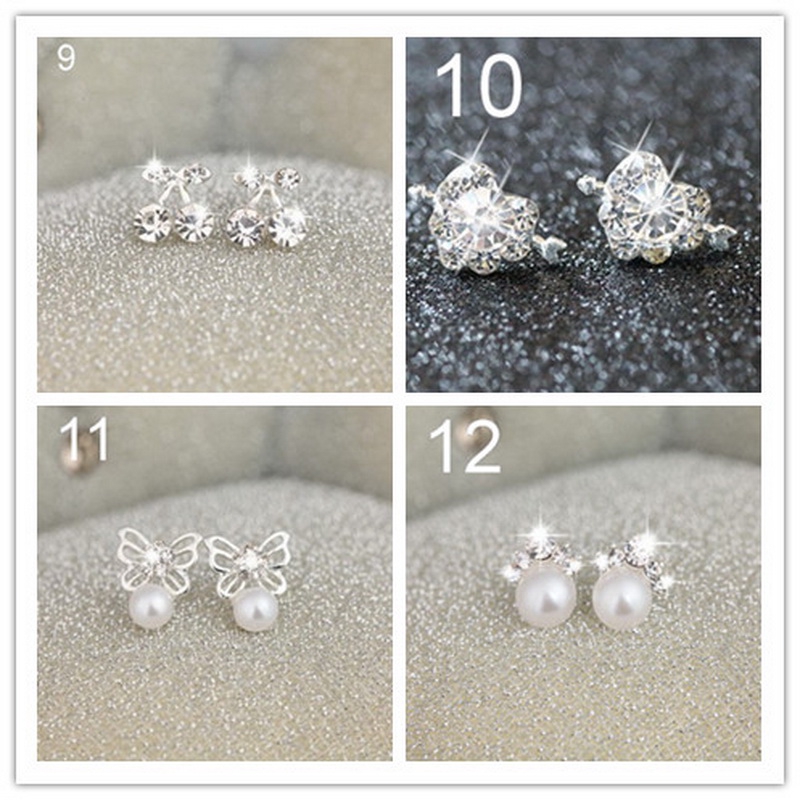 Fashion Crystal Heart Stud Earrings for Women Jewelry Star Earings Jewelry Accessories Gifts