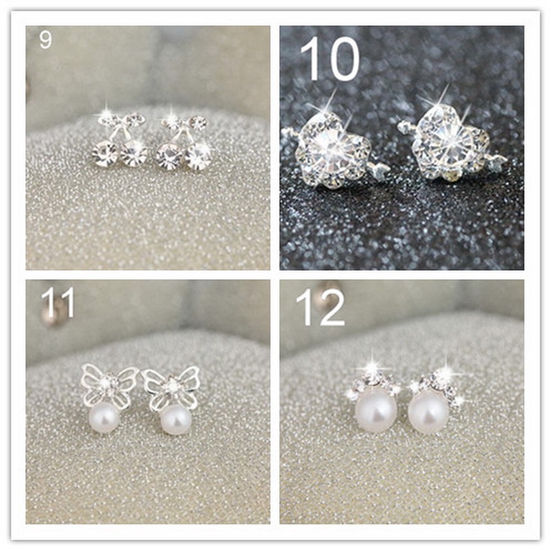 Fashion Crystal Heart Stud Earrings for Women Jewelry Star Earings Jewelry Accessories Gifts