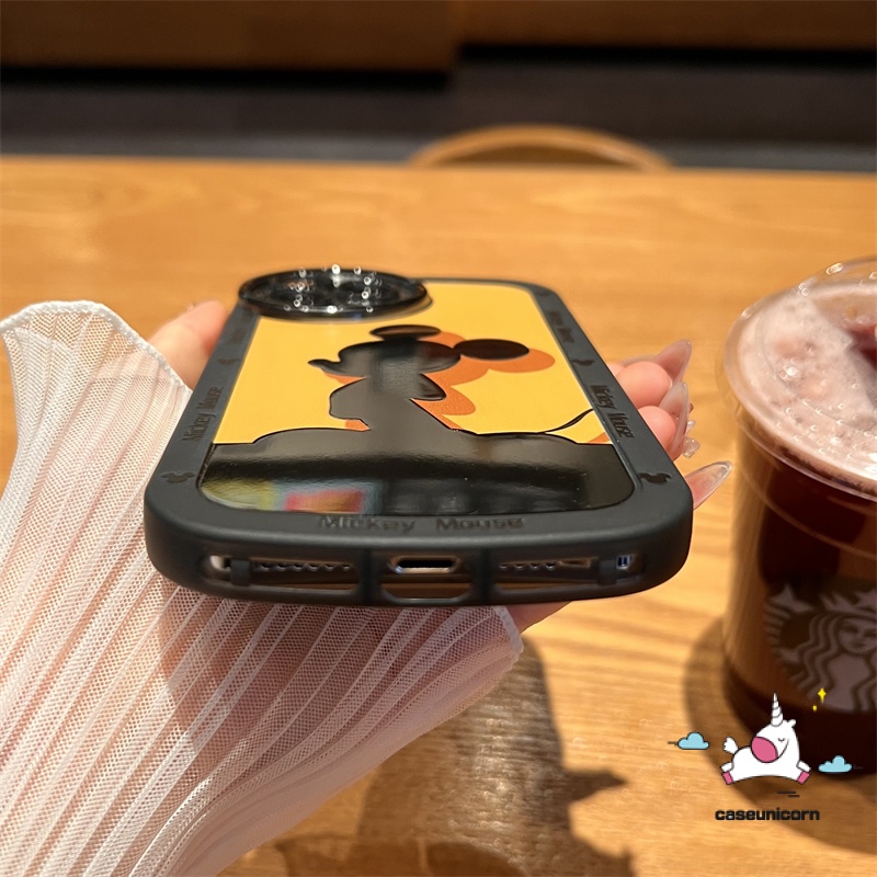 IPHONE Casing Ponsel Kartun Mickey Mouse Kompatibel Untuk Iphone 13 14 11 12 Pro Max 6 6S 7 8 Plus X XR XS MAX SE 2020 airbag Shockproof Lensa Bulat Pelindung Kamera TPU Lembut Lucu Penutup Belakang