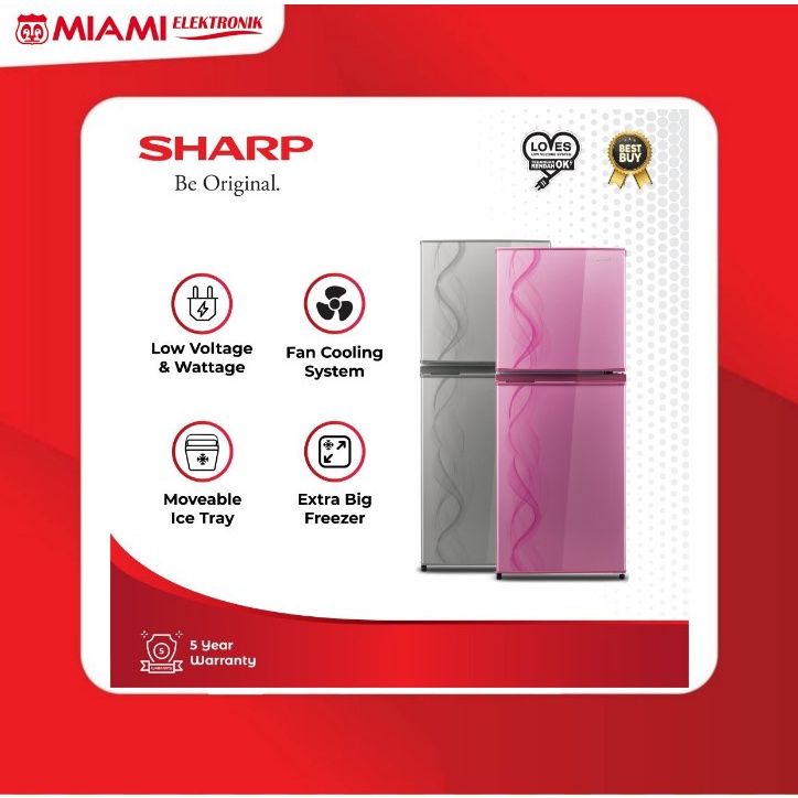 LEMARI ES SHARP / KULKAS SHARP 2PINTU SJ237ND / SJ 237ND