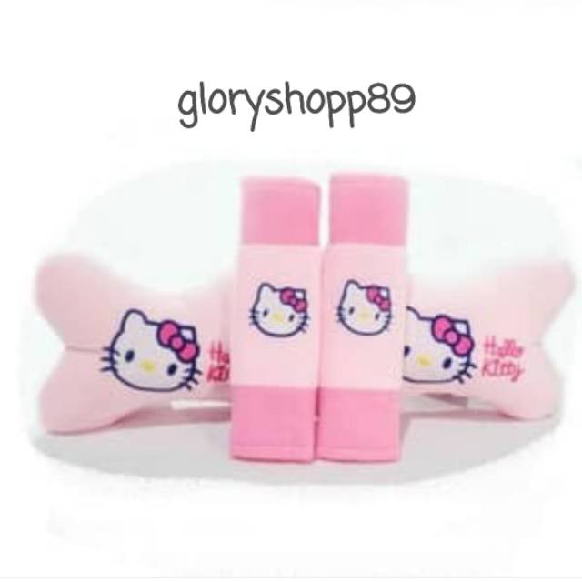 Bantal Mobil 2in1 Hello Kitty / Aksesoris Bantal Mobil Set Hello Kitty