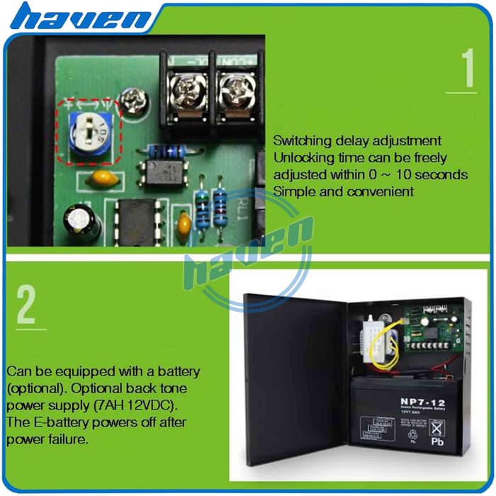 Power Supply Access Control Box 12V 5A + Tempat Beterai Aki / UPS