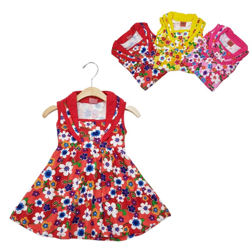 DRESS FASHION ANAK PEREMPUAN 2-4 TAHUN MOTIF BUNGA