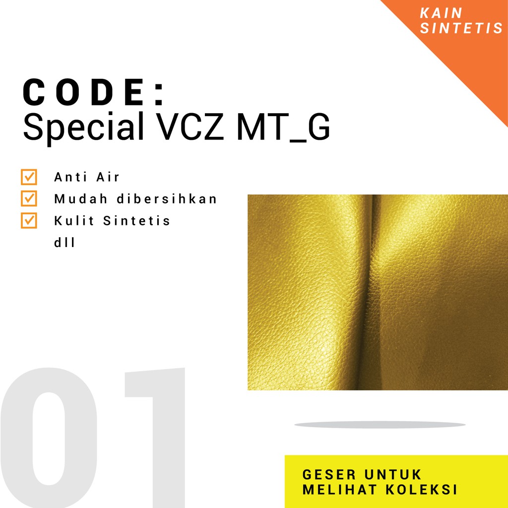 [Special VCZ MT_G] Bahan Sintetis Gold, Bahan Kain Kulit Kursi Sintetis, Kain Kulit Imitasi, Kain Ku