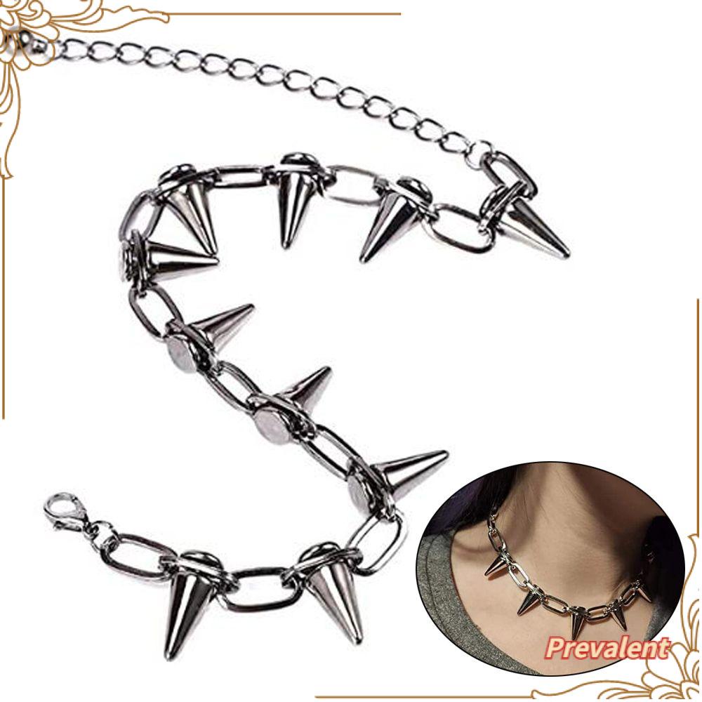 Kalung Choker Rivet Gaya Hip Hop Harajuku Untuk Pria / Wanita