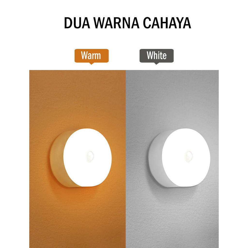 Lampu Sensor Gerak/Smart Sensor LED/Lampu Tidur-Bulat