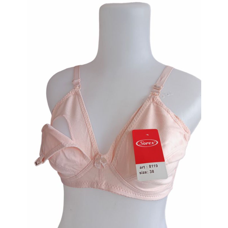 Nursing Bra Sorex - BH Menyusui Sorex 8119 Wanita Dewasa | Perempuan Ibu Kancing 2 Kait Dua | Open | Pakaian Dalam Busui Cup Kecil