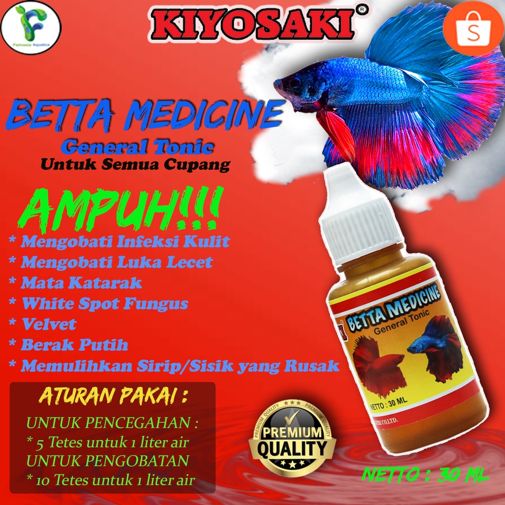 Kiyosaki Betta Medicine 30 ml General Tonic Obat ikan cupang