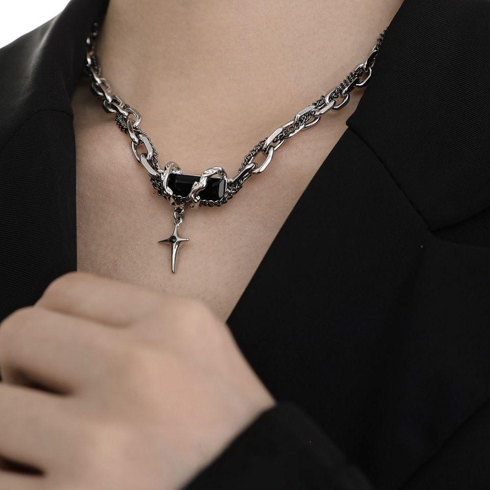 Needway Pria Kalung Untuk Dewasa Pesta Rantai Hiphop Punk Woman Necklaces