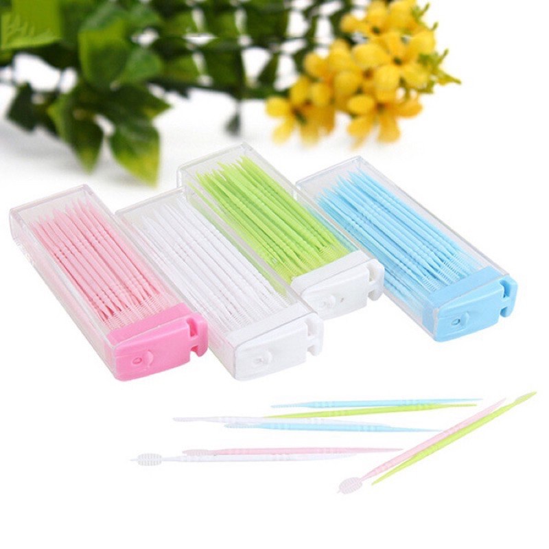 Tusuk gigi plastik dental picks brush interdental brush sikat sela gigi tooth pick pembersih sela gigi