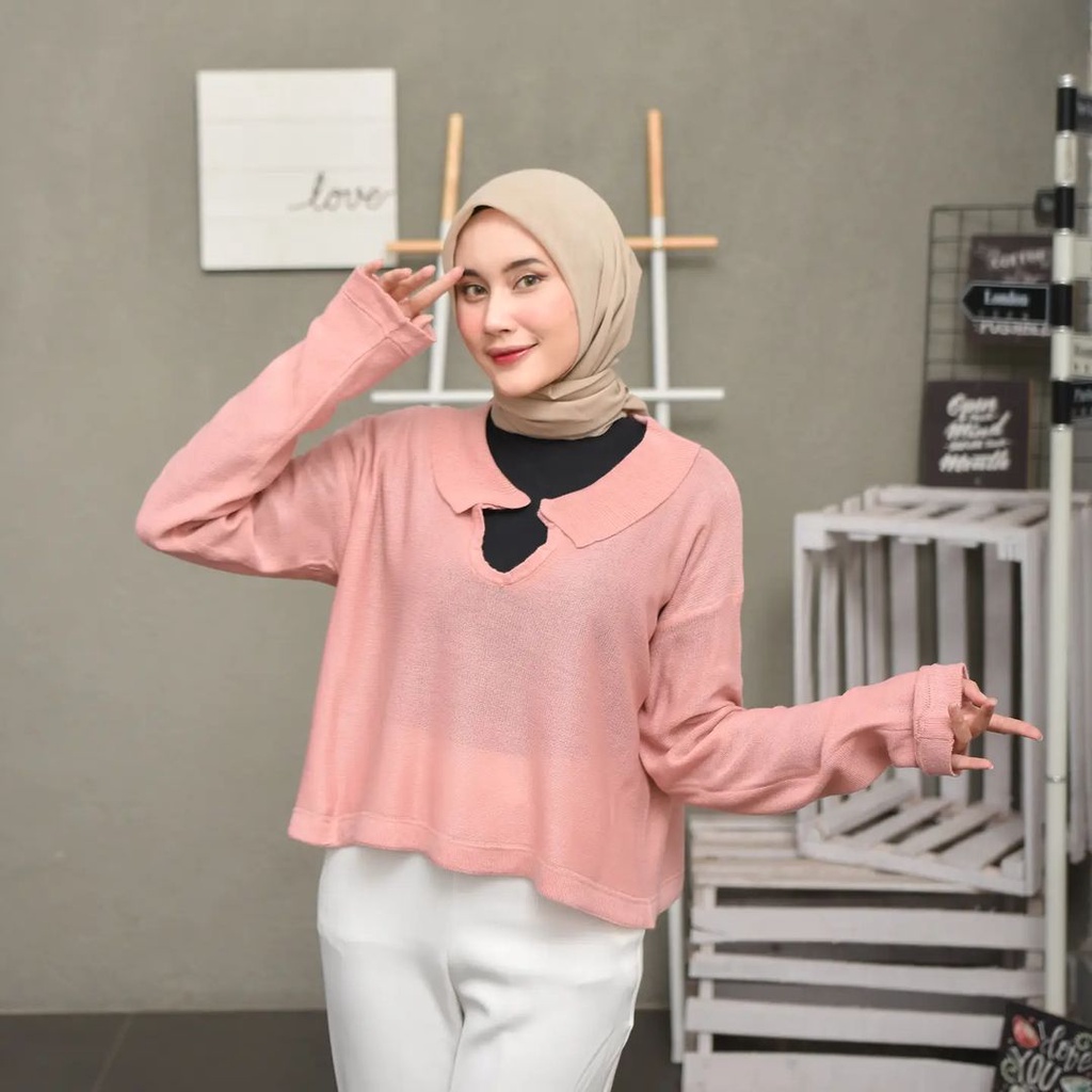 Zanah Ouwear Croope Rajut-Midori Cardigan Wanita Fashion Kekinian