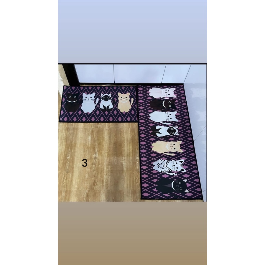 2 in 1 KESET KAKI DAPUR ALAS KAKIDAPUR / 2 in 1 KITCHEN FLOOR MAT (LARGE+MEDIUM)