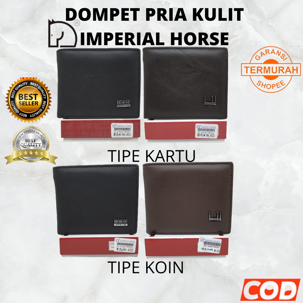 Dompet Pria Kulit Asli Dompet Lipat Original Import |Dompet Cowo Imperial Horse(Horse#023#Kartu#Koin