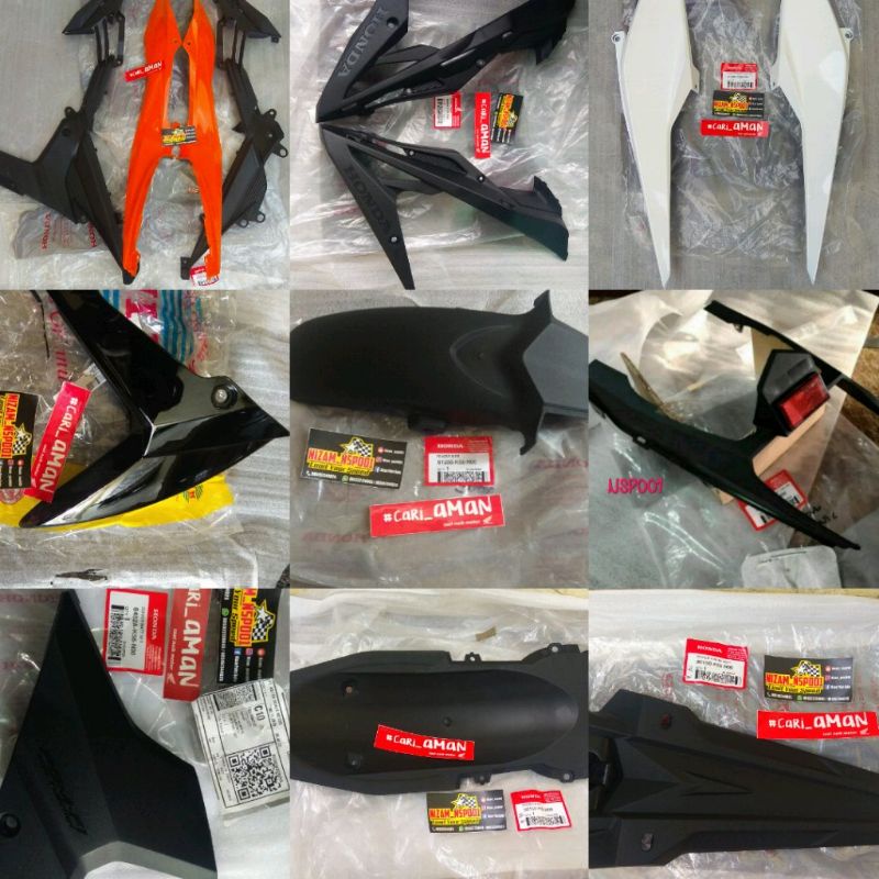COVER BODY SET SAYAP DEPAN BELAKANG HONDA SONIC 150R OREN REPSOL 100% ORIGIN AHM