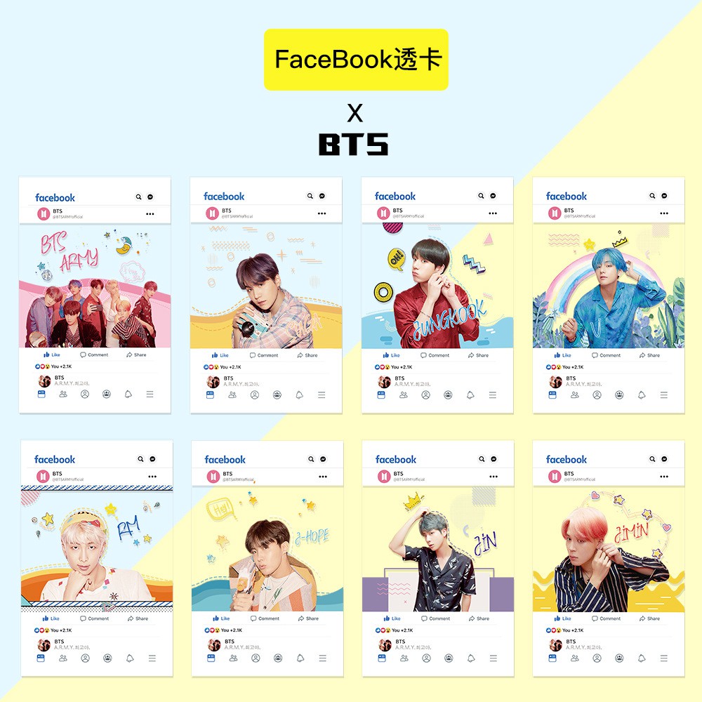 BTC8 set 8 pcs idol album card kartu koleksi BTS v jk suga jimin rm j-hope jin transparan