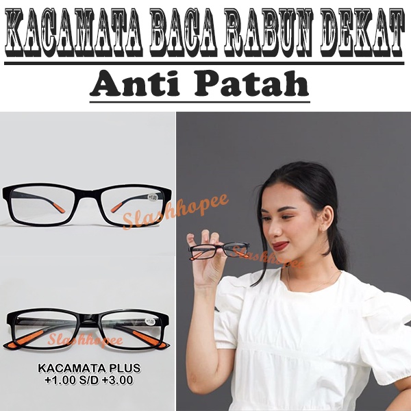 TERMURAH  Kacamata baca PLUS 0.50 sd PLUS 4.00 tangkai lentur anti patah pria wanita