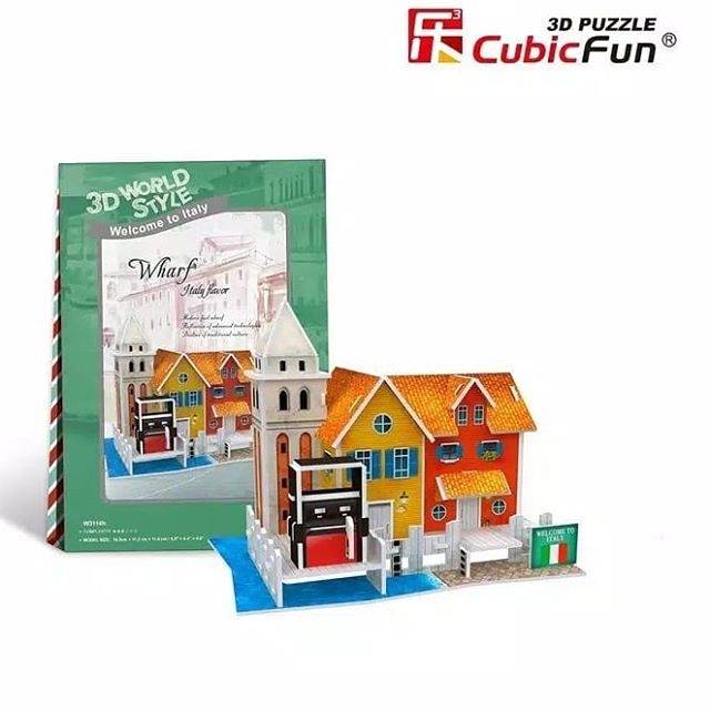 CUBIC FUN 3D WORLD STYLE PUZZLE ITALY WHARF