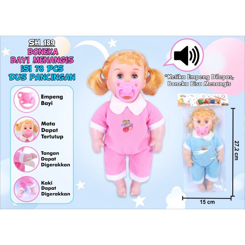 BONEKA SUARA_MAINAN ANAK BONEKA SUARA MERK B760/MAINAN BONEKA NANGIS LUCU&IMUT EDUKATIF ANAK/MAINAN 