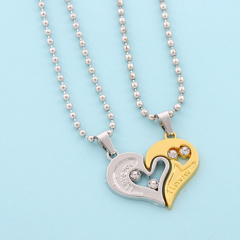 【COD Tangding】2pcs Kalung Liontin Bentuk Hati Untuk Pasangan