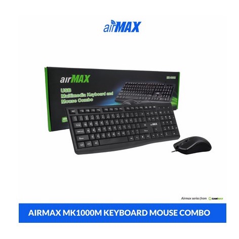 ITSTORE Keyboard Mouse USB Combo Multimedia aiirMAX MK1000M MK-1000M MK 1000M Garansi 1 Tahun