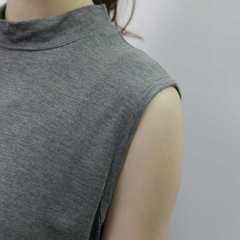 Kaos Turtleneck &quot;Chama&quot;, Sleeveless Bahan Modal, Stretch Adem Dingin
