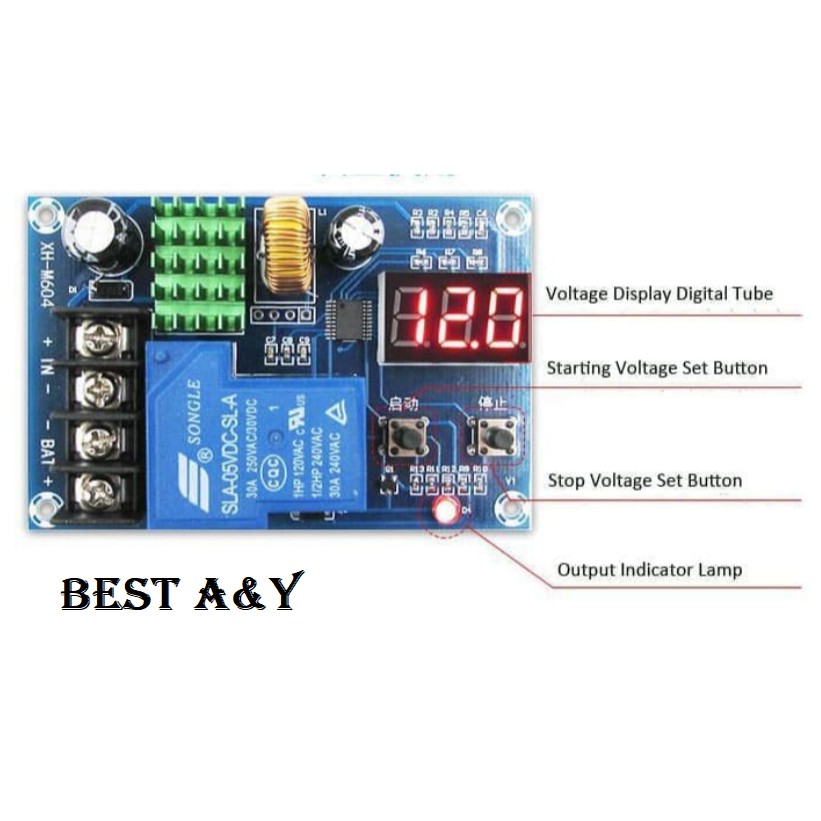 XH-M604 Kontroller Cas Baterai Controller Charge Battery Modul Kontrol DC 6-60 V