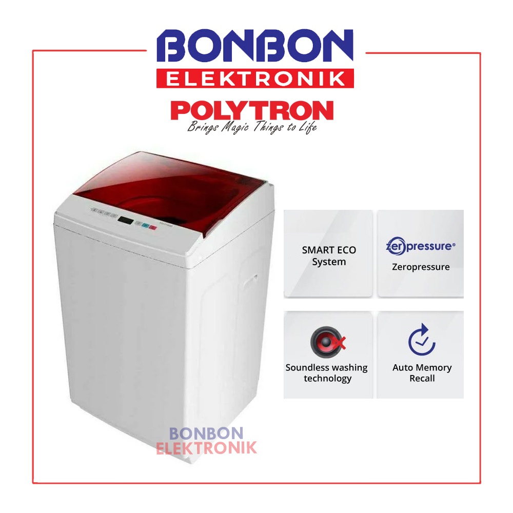 Polytron Mesin Cuci 1 Tabung 9.5KG PAW-9527R / PAW 9527 R / PAW9527