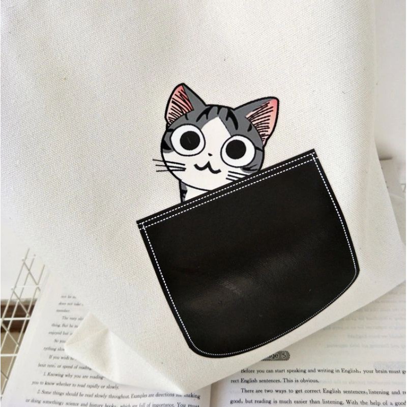 Lovi_id - CHIANG Tas Tote Bag Kucing Saku