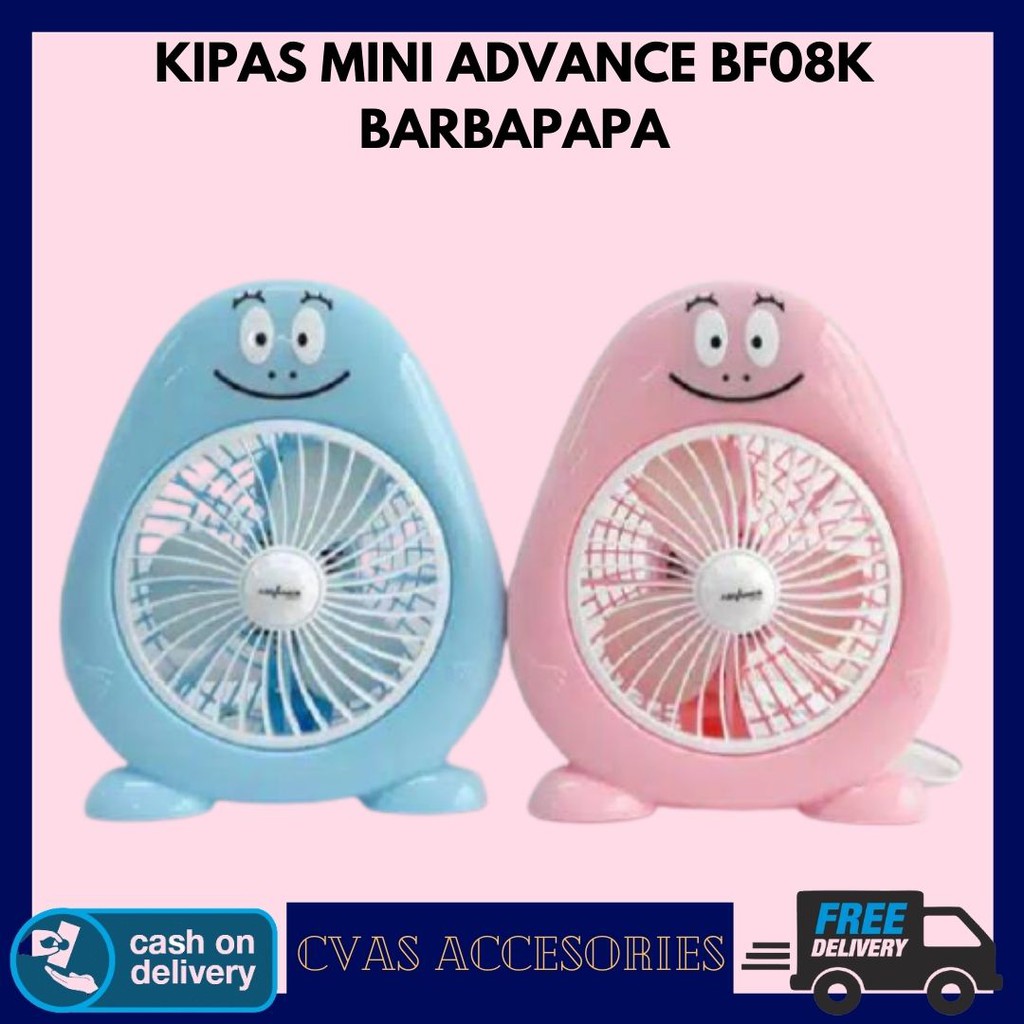 [BARBA PAPA ] KIPAS ANGIN KARAKTER ADVANCE BF08K KARAKTER BARBA PAPA GARANSI UKURAN 8 INCH