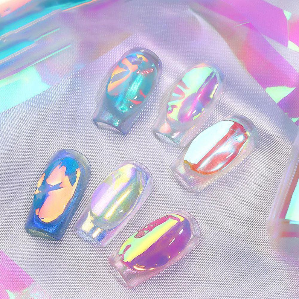 Mxbeauty Stiker Foil Kuku Holografik 3D Untuk Dekorasi Nail Art