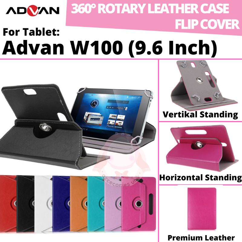 Advan Vanbook Van Book W100 W 100 Tab Tablet 10 Inch Inci Rotary Case Leather Flip Casing Book Cover
