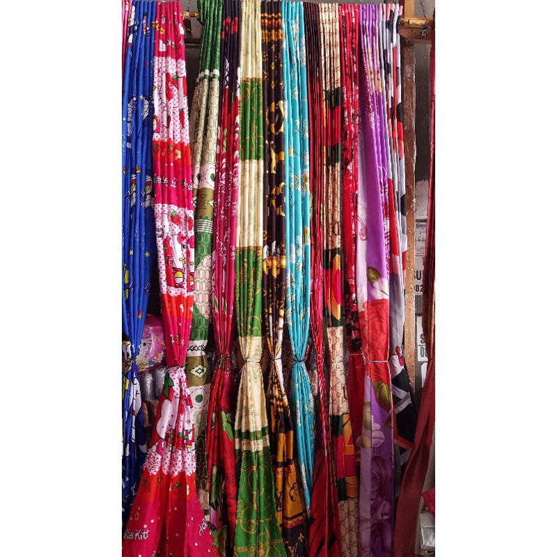 Jual Tirai Gorden Gordeng Hordeng Dekorasi Jendela Dinding bahan seprei murah di Makassar