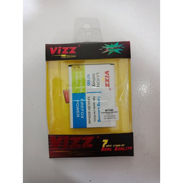 Battery Baterai Vizz Samsung Note 2 N7100 Original Double Power