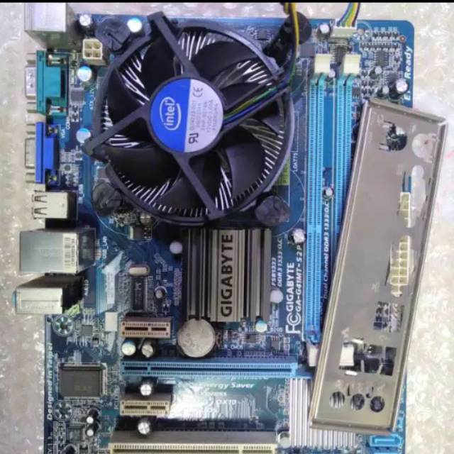 Paket mainboard g41 DDR3 prosesor core 2 duo e8400 dan fan mainboard merk Asus Gigabyte