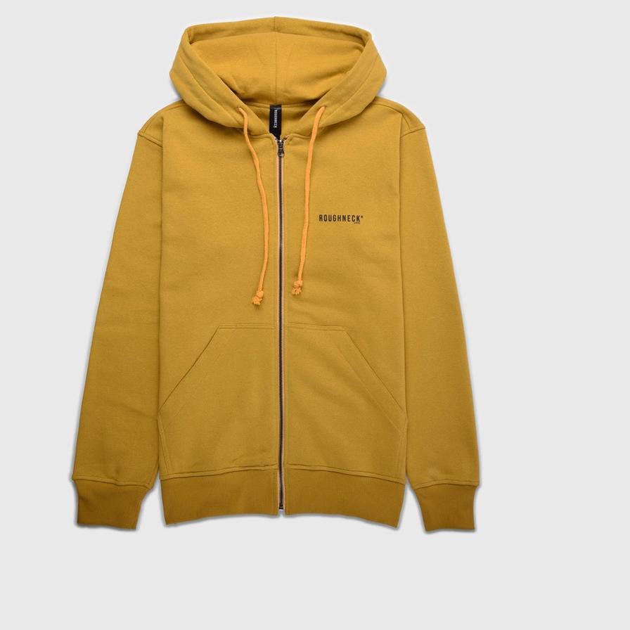 NEW  Roughneck HZ002 Mustard Mini Sig Black Zipper Hoodie [KODE BARANG 871]