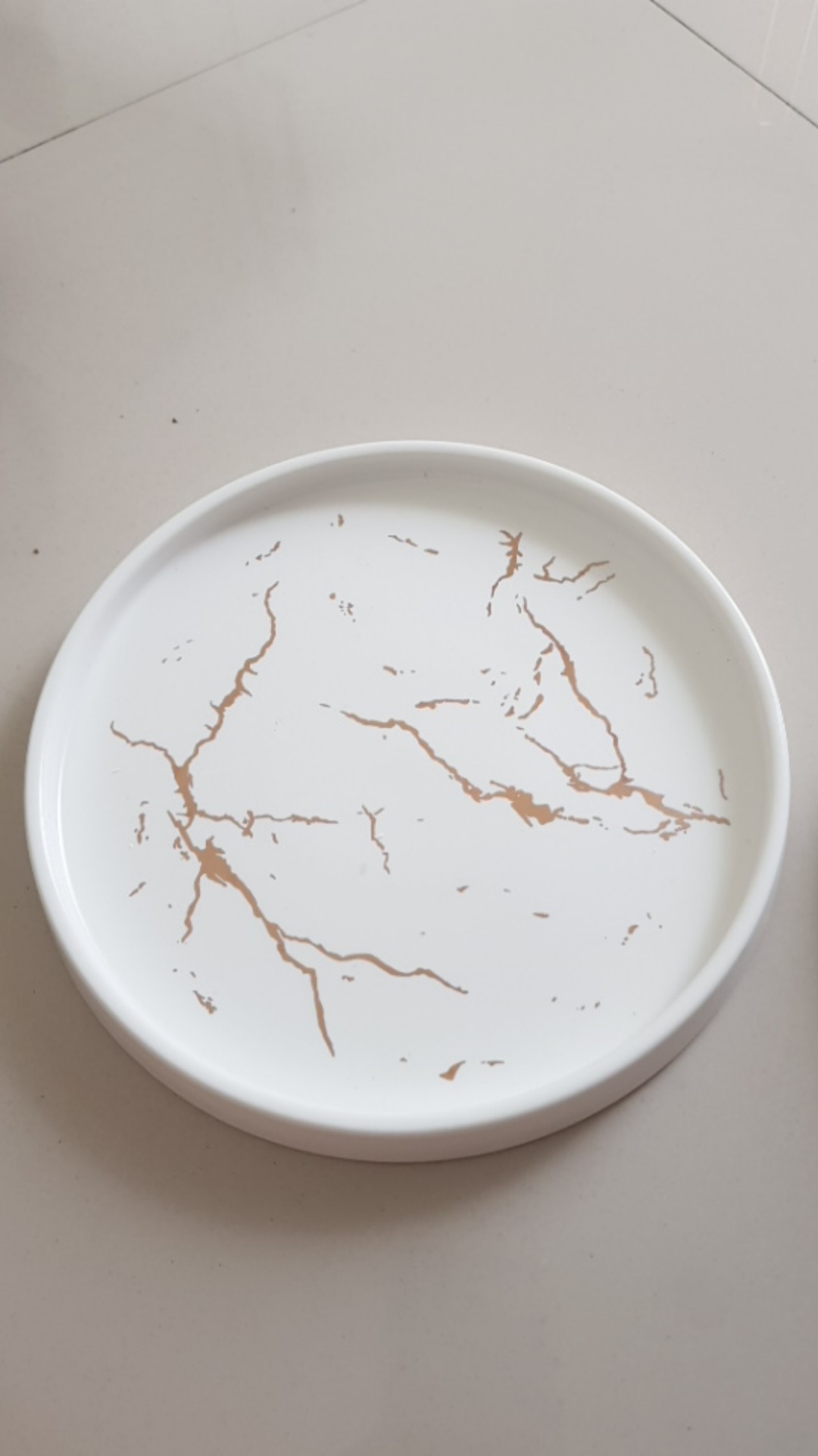 Marble Western Circular Steak Plate Jewelry Plate