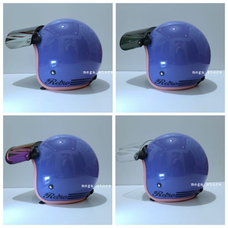 helm retro warna pastel lilac