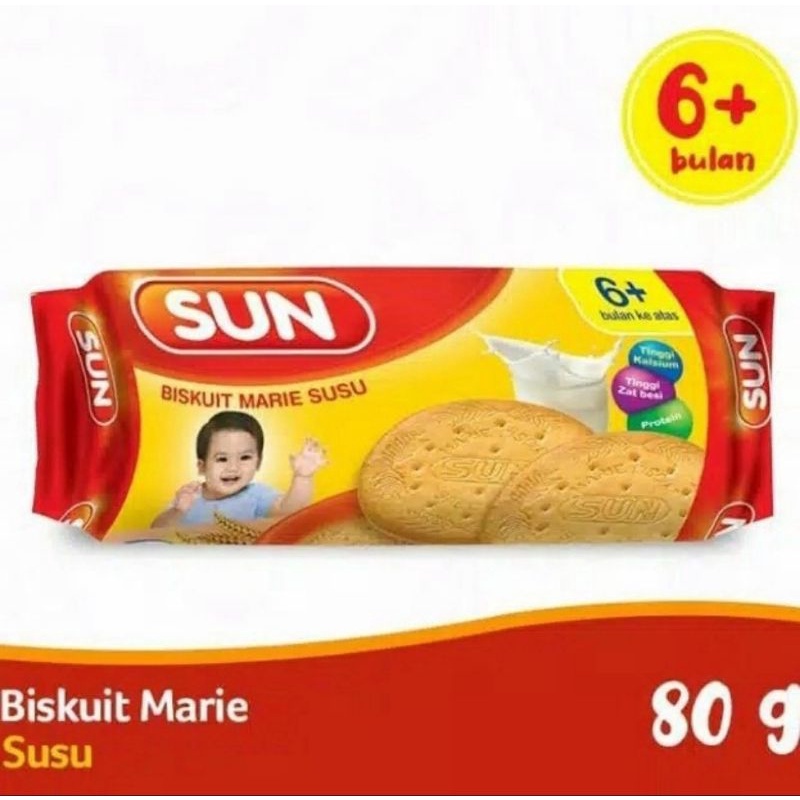 

Sun Marie Biscuit 80 gram biskuit bayi 6 bulan keatas