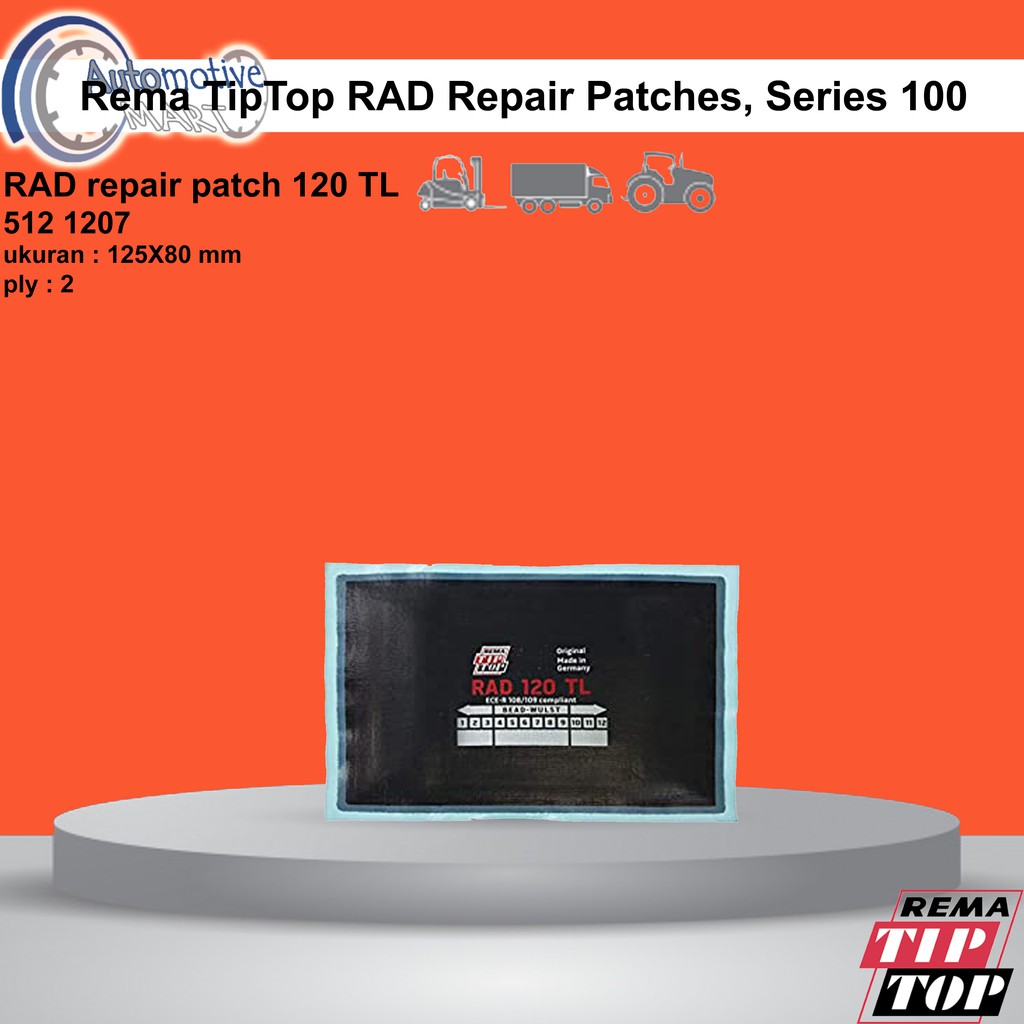 Rema Tiptop Radial Patch - Karet Tambal Ban Tubeless Rad 120 TL