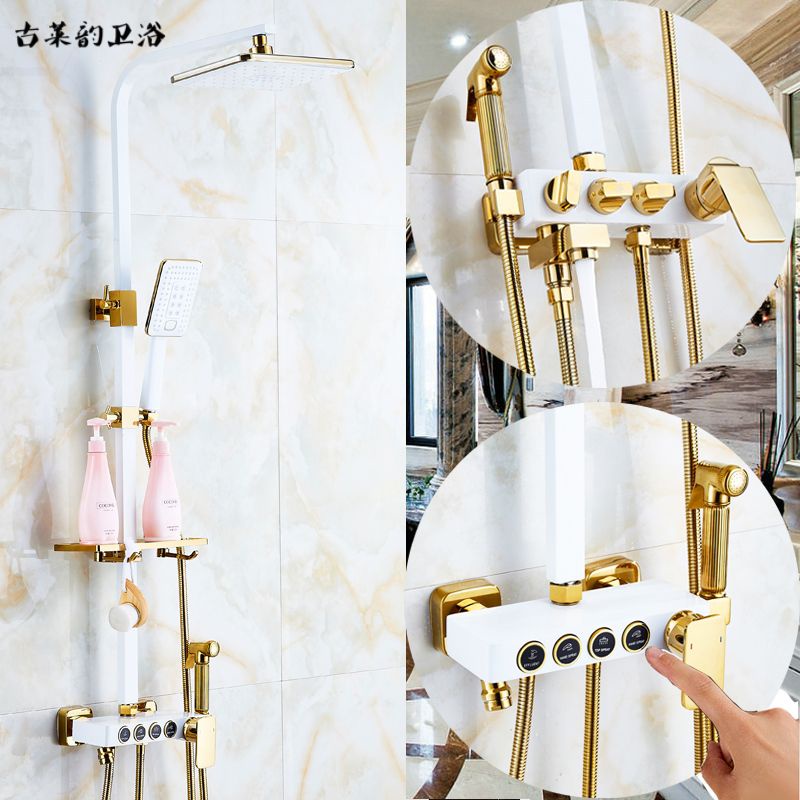 [[Desta Official]]Shower tombol 4 putih gold terbaru