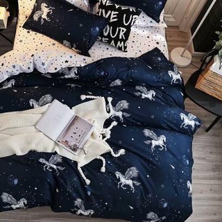 Hot Sale 7 Sprei Dan Bed Cover Ukuran Kasur No 2 Queen 160 X 200 Motif Unicorn Biru Navy Adem Prem Shopee Indonesia