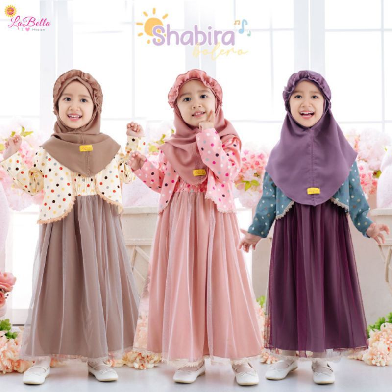GAMIS TUTU ROMPI ANAK BALOTA MOTIF POLKADOT BAJU MUSLIM PESTA LEBARAN KONDANGAN KEKINIAN SHABIRA LAB