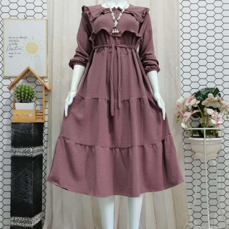 MIDI DRESS CRINKLE AIRFLOW