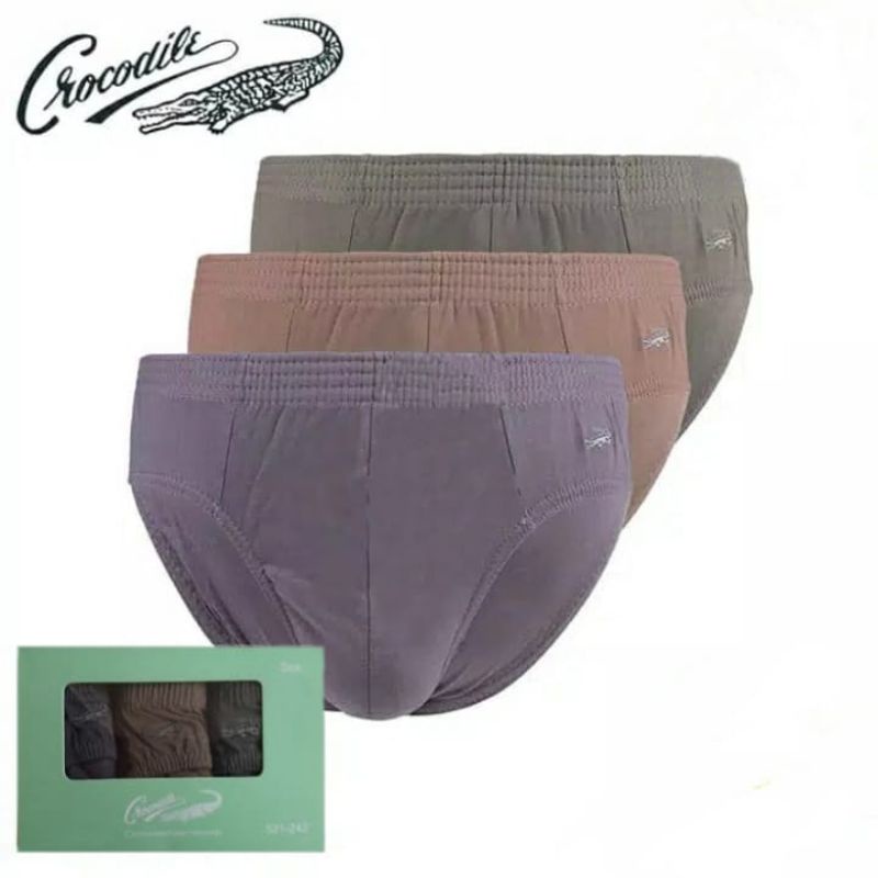 Crocodile Cd Men's Brief Katun 521-242 Sekotak 3 Pcs