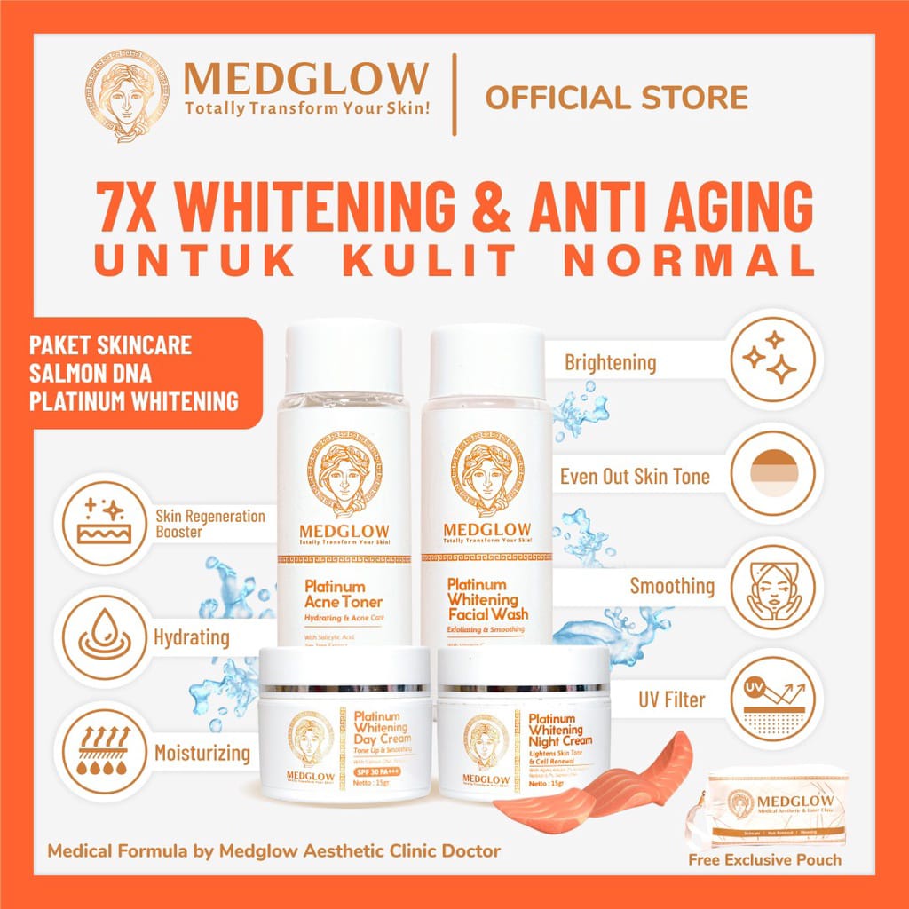MEDGLOW CLINIC Platinum Whitening Salmon DNA Package