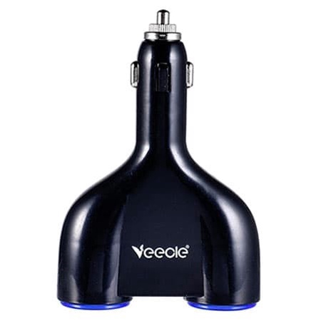 Veecle USB Car Charger 2 Port dengan 2 Cigar Plug 130W - KY-512 - Black