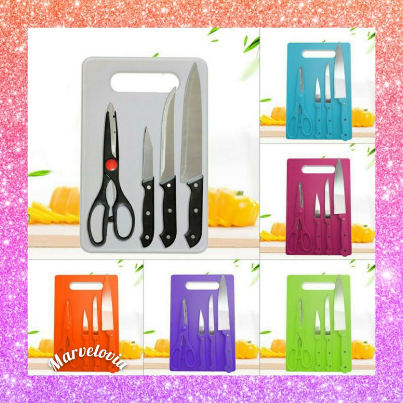 PISAU SET TALENAN TELENAN GUNTING DAPUR 5 IN 1