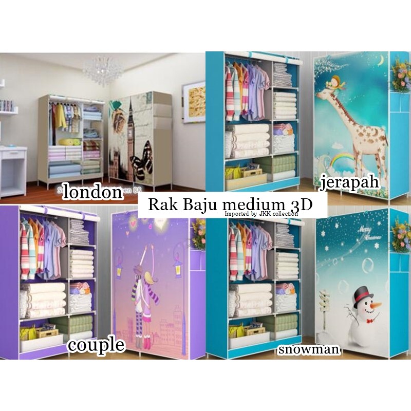 JF Rak Baju Medium 3d lemari baju cover JF Rak Baju Medium 3d lemari baju cover